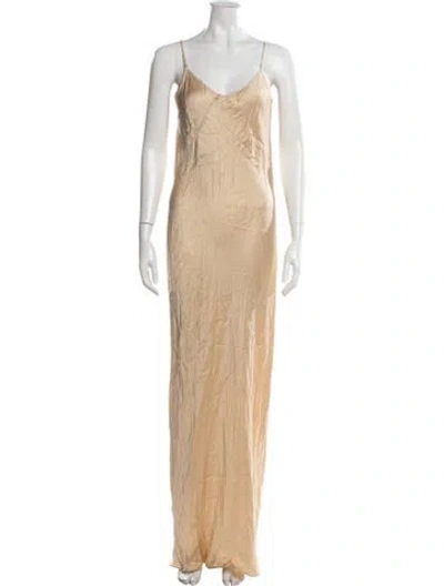 Pre-owned Alexander Wang Silk Long Dress In Neutral