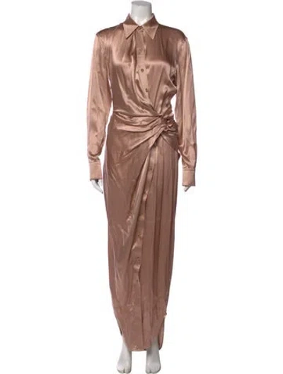 Pre-owned Alexander Wang Silk Long Dress W/ Tags In Neutral