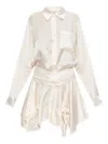 Alexander Wang Silk Midi Dress In Neutral