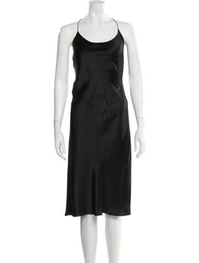 Pre-owned Alexander Wang Silk Midi Length Dress In Black