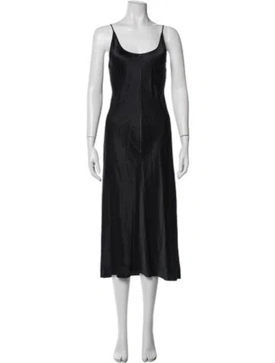 Pre-owned Alexander Wang Silk Midi Length Dress In Black