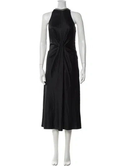 Pre-owned Alexander Wang Silk Midi Length Dress In Black