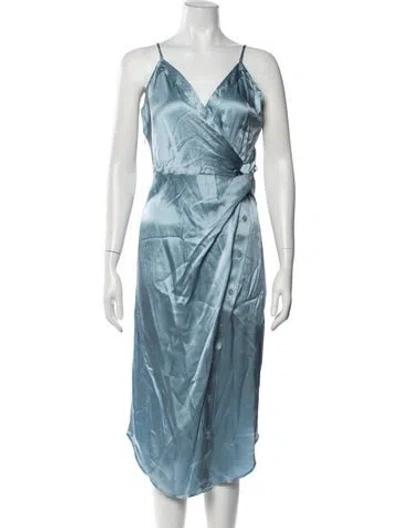 Pre-owned Alexander Wang Silk Midi Length Dress In Blue