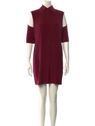 Pre-owned Alexander Wang Silk Mini Dress In Burgundy