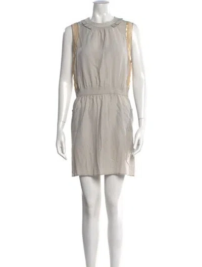 Pre-owned Alexander Wang Silk Mini Dress In Gray