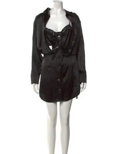 Pre-owned Alexander Wang Silk Mini Dress W/ Tags In Black