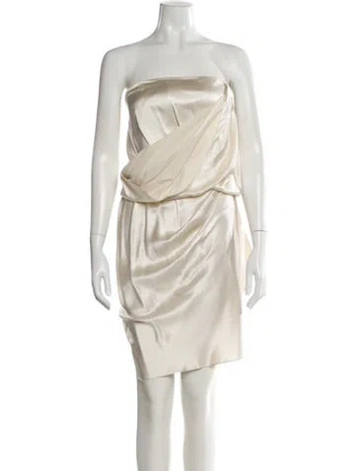 Pre-owned Alexander Wang Silk Mini Dress W/ Tags In Neutral