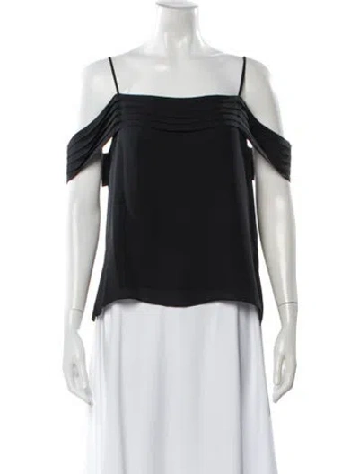Pre-owned Alexander Wang Silk Off-the-shoulder Top W/ Tags In Black