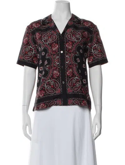 Pre-owned Alexander Wang Silk Paisley Print Blouse In Black