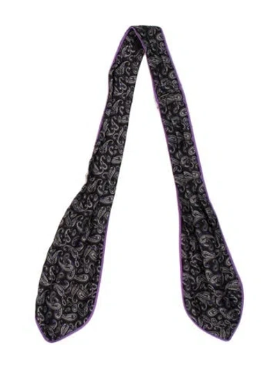 Pre-owned Alexander Wang Silk Paisley Print Scarf In Purple