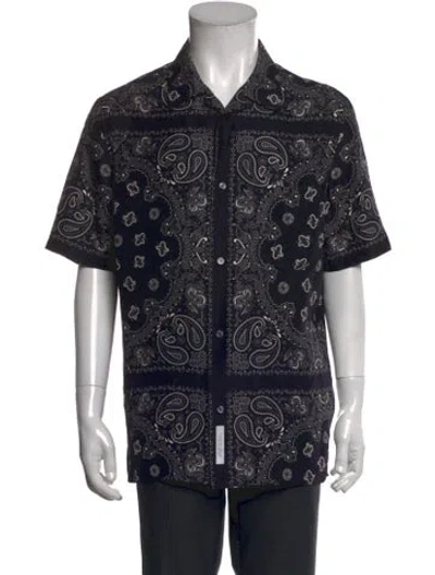 Pre-owned Alexander Wang Silk Paisley Print Shirt In Black