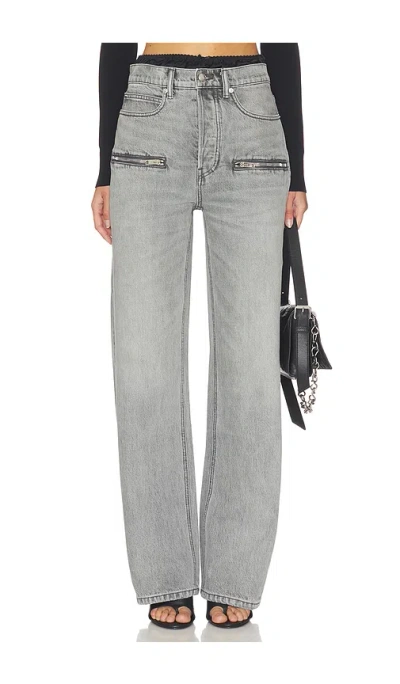 Alexander Wang Silk Prestyle Float Jeans With Horizontal Zips In Gray