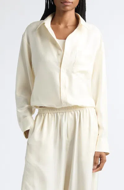 Alexander Wang Silk Pre-styled Layered Cami Shirt In Ivory