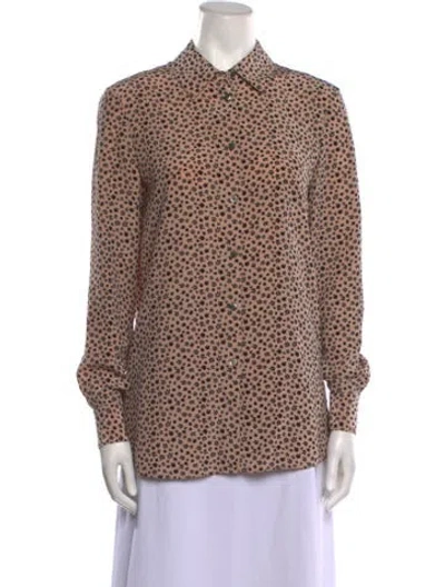 Pre-owned Alexander Wang Silk Printed Button-up Top In Pink