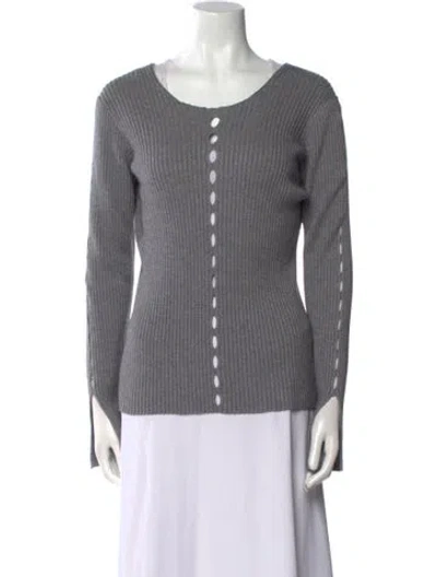 Pre-owned Alexander Wang Silk Scoop Neck Sweater In Gray