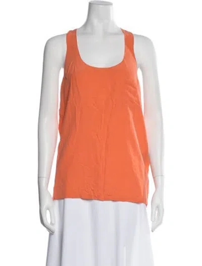 Pre-owned Alexander Wang Silk Scoop Neck Top In Orange