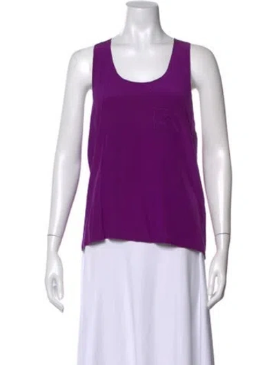 Pre-owned Alexander Wang Silk Scoop Neck Top In Purple