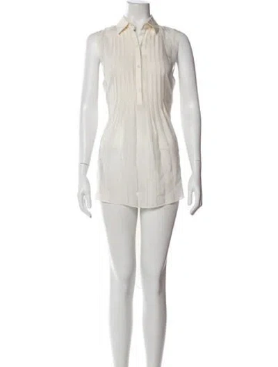 Pre-owned Alexander Wang Silk Sleeveless Button-up Top In Neutral