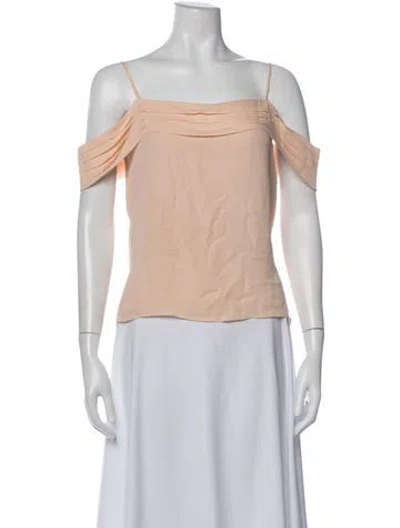 Pre-owned Alexander Wang Silk Square Neckline Top In Neutral
