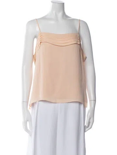 Pre-owned Alexander Wang Silk Square Neckline Top In Neutral