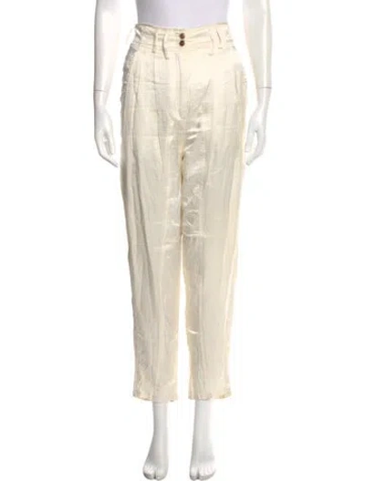 Pre-owned Alexander Wang Silk Straight Leg Pants In Neutral