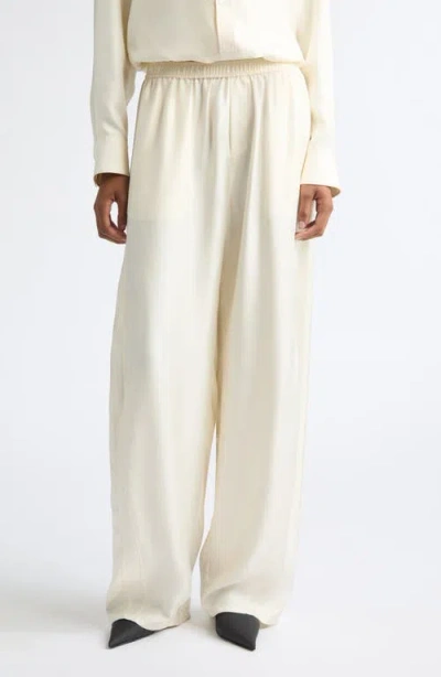 Alexander Wang Silk Track Pants In Ivory