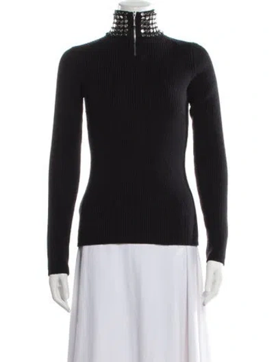 Pre-owned Alexander Wang Silk Turtleneck Sweater In Black