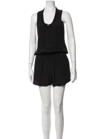 Pre-owned Alexander Wang Silk V-neck Romper In Black