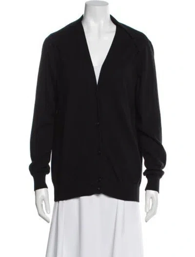 Pre-owned Alexander Wang Silk V-neck Sweater In Black