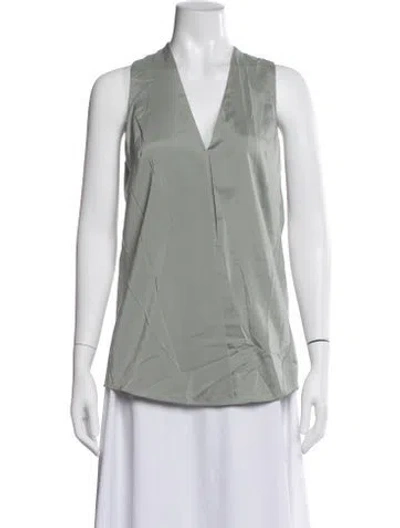 Pre-owned Alexander Wang Silk V-neck Top In Green