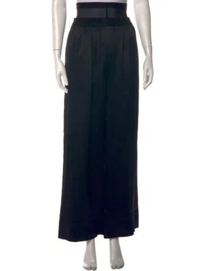 Pre-owned Alexander Wang Silk Wide Leg Pants In Black