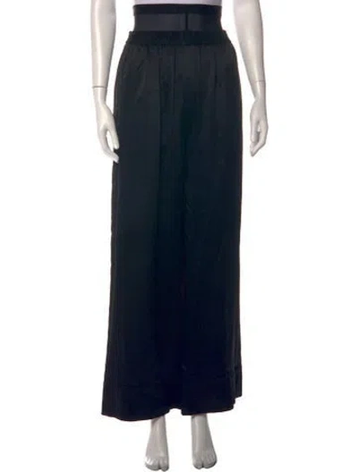 Pre-owned Alexander Wang Silk Wide Leg Pants In Black