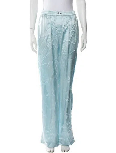 Pre-owned Alexander Wang Silk Wide Leg Pants In Blue