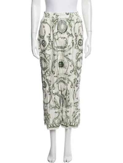 Pre-owned Alexander Wang Silk Wide Leg Pants In White