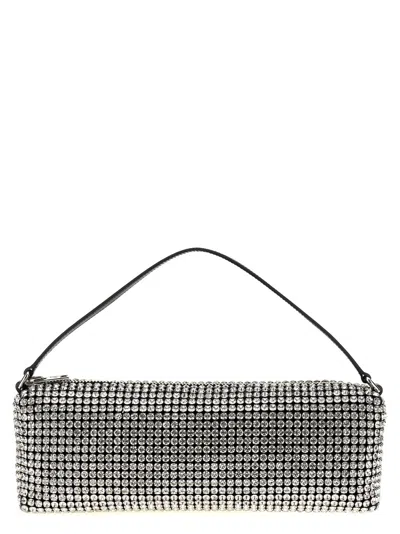 Alexander Wang Embellished Fabric Heiress Handbag In Silver