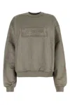 Alexander Wang Logo-embossed Metallic-finish Sweatshirt In Silver
