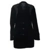 Alexander Wang Single-breasted Paneled Blazer In Black Velvet In Black