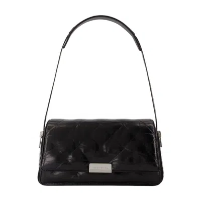 Alexander Wang Siren Leather Shoulder Bag In Black