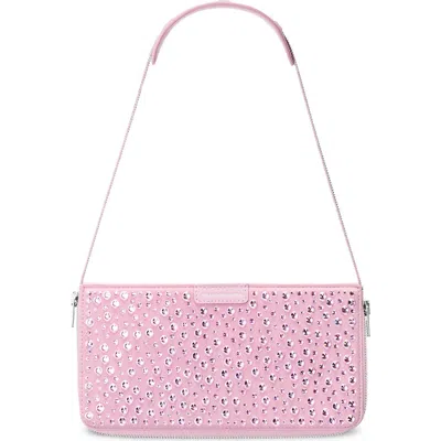 Alexander Wang Siren Pochette Crystal Embellished Leather Shoulder Bag In Pink