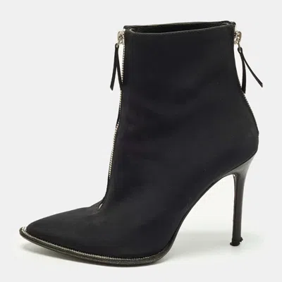 Alexander Wang Size 36.5 Black Canvas Ankle Length Pointed Toe Boots