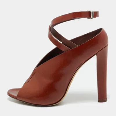 Alexander Wang Size 36.5 Brown Leather Ankle Wrap Pumps