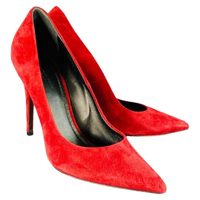 Pre-owned Alexander Wang Size 9 Annika Red Oxblood Suede Pointed Toe Stiletto Pumps