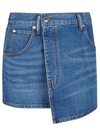 スカート DENIM X ALEXANDER WANG 'Deconstructed Wrapped' skirt Blue Alexander Wang Wrapped Skirt in Blue | Lyst