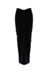 Alexander Wang Women Black Stretch Cupro Blend Skirt In Black