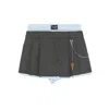Alexander Wang Logo Wool Blend Mini Skirt In Multi