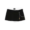 Alexander Wang Pleated Key-detail Shorts In Black