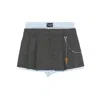 Alexander Wang Logo Wool Blend Mini Skirt In Multi