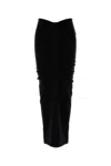 Alexander Wang Women Black Stretch Cupro Blend Skirt In Black