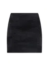 Alexander Wang Velvet Elastic Waistband Skirt In Black
