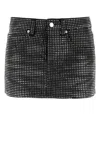 Alexander Wang Crystal Hotfix Miniskirt In Black